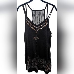 Black No Boundaries Tank Top With Sequence
